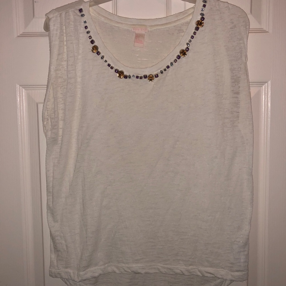 Rhinestone White Tank - Bachelorette!